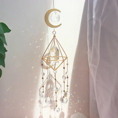 Crystal Moon Suncatcher Hanging Ornament