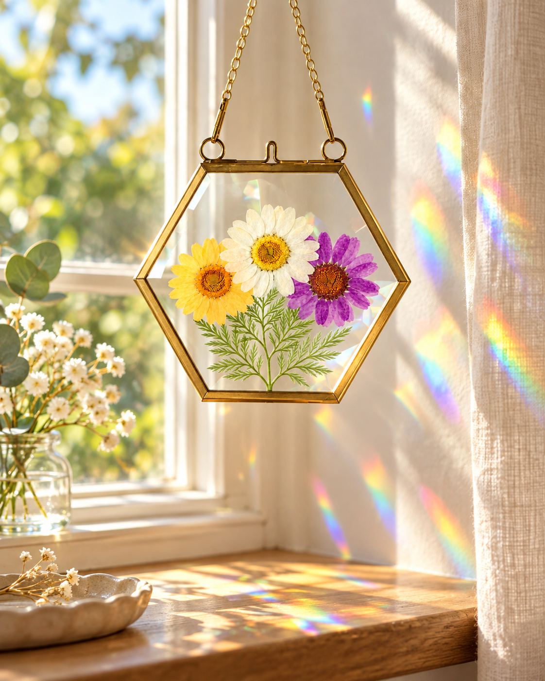 Pressed Flower Suncatcher
