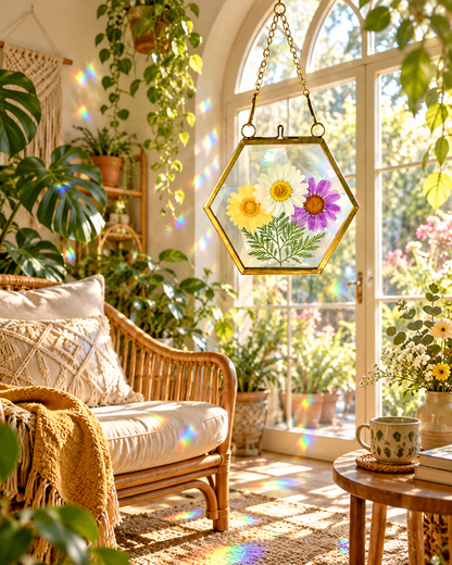 Pressed Flower Suncatcher