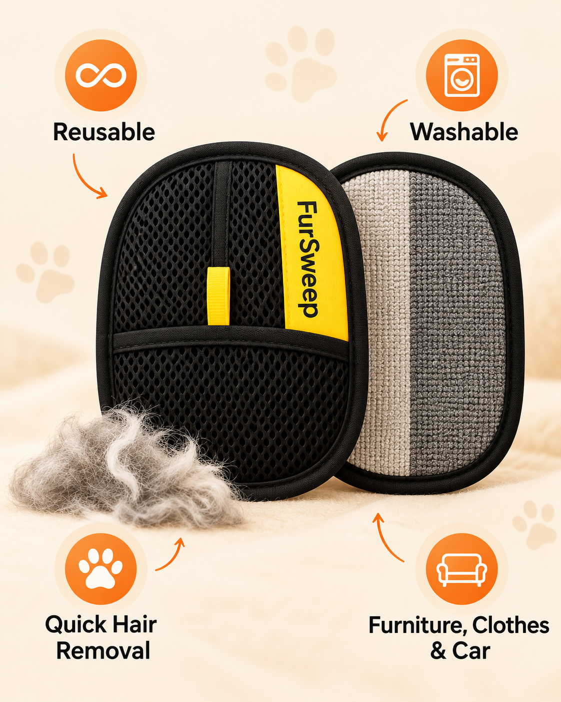 FurSweep™ Pet Hair Remover Mitt